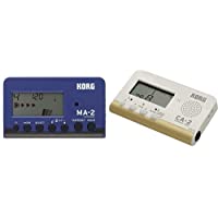 KORG MA-2Metrónomo digital de bolsillo con pantalla LCD- azul y negro + Afinador digital cromático Korg CA-2 para…